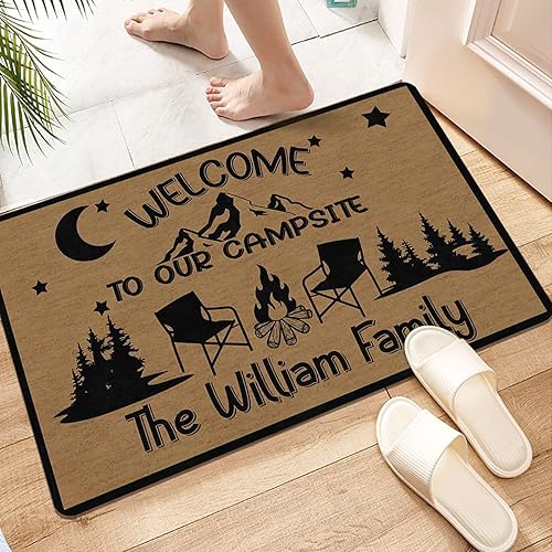 Miniatura 2 de Magimagine Tapete personalizado para puerta de camping con texto, tapete personalizado para cámper, accesorios personalizados, decoración de Multi