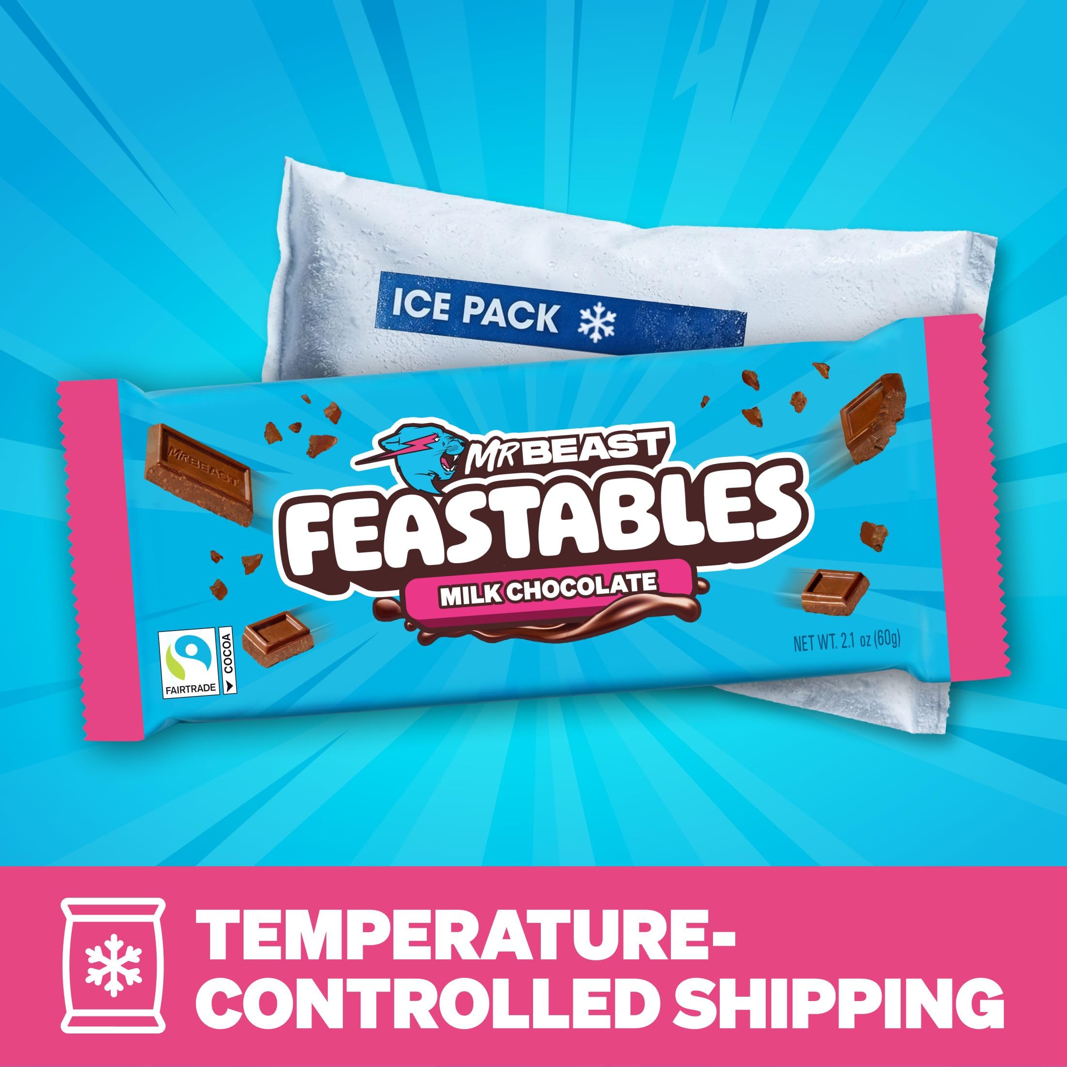 Feastables MrBeast Chocolate Bars/Barras de chocolate (10 x 60 g) - El regalo de chocolate para la verdadera bestia (Milk Chocolate)