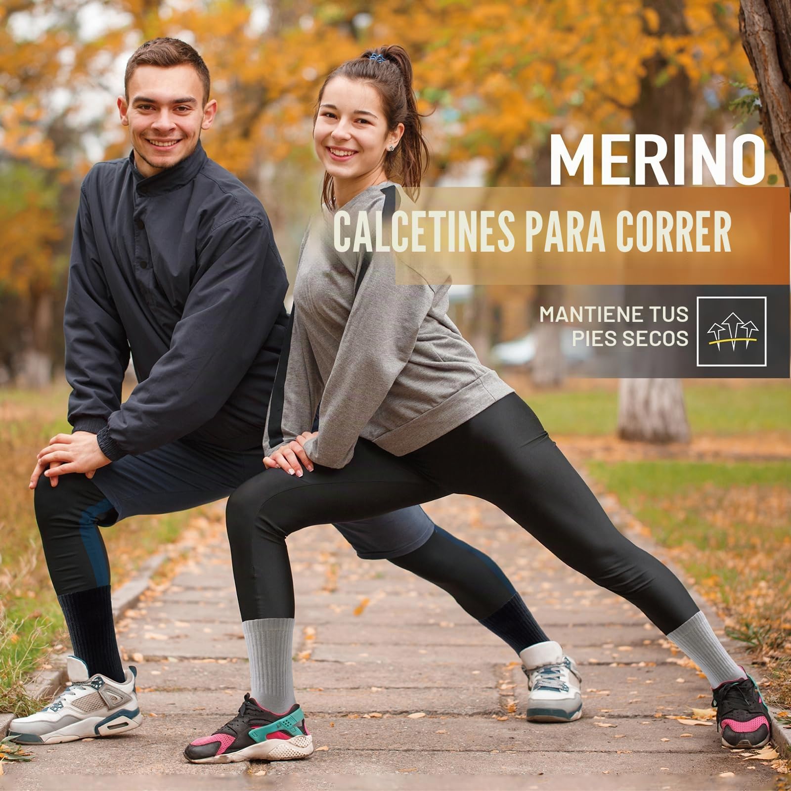 Niorasen Calcetines Lana de Merino Hombre Mujer，Calcetines Antiampollas Senderismo, Calcetines Termicos de Invierno para Trekking, Ciclismo, Trail Running, Camping, 3 Pares