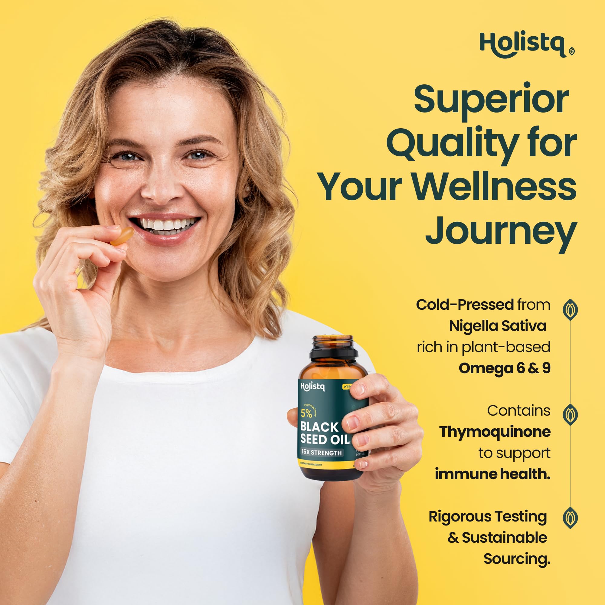 Black Seed Oil Capsules, Organic Cold Pressed, 5% Thymoquinone — Amazon image 4