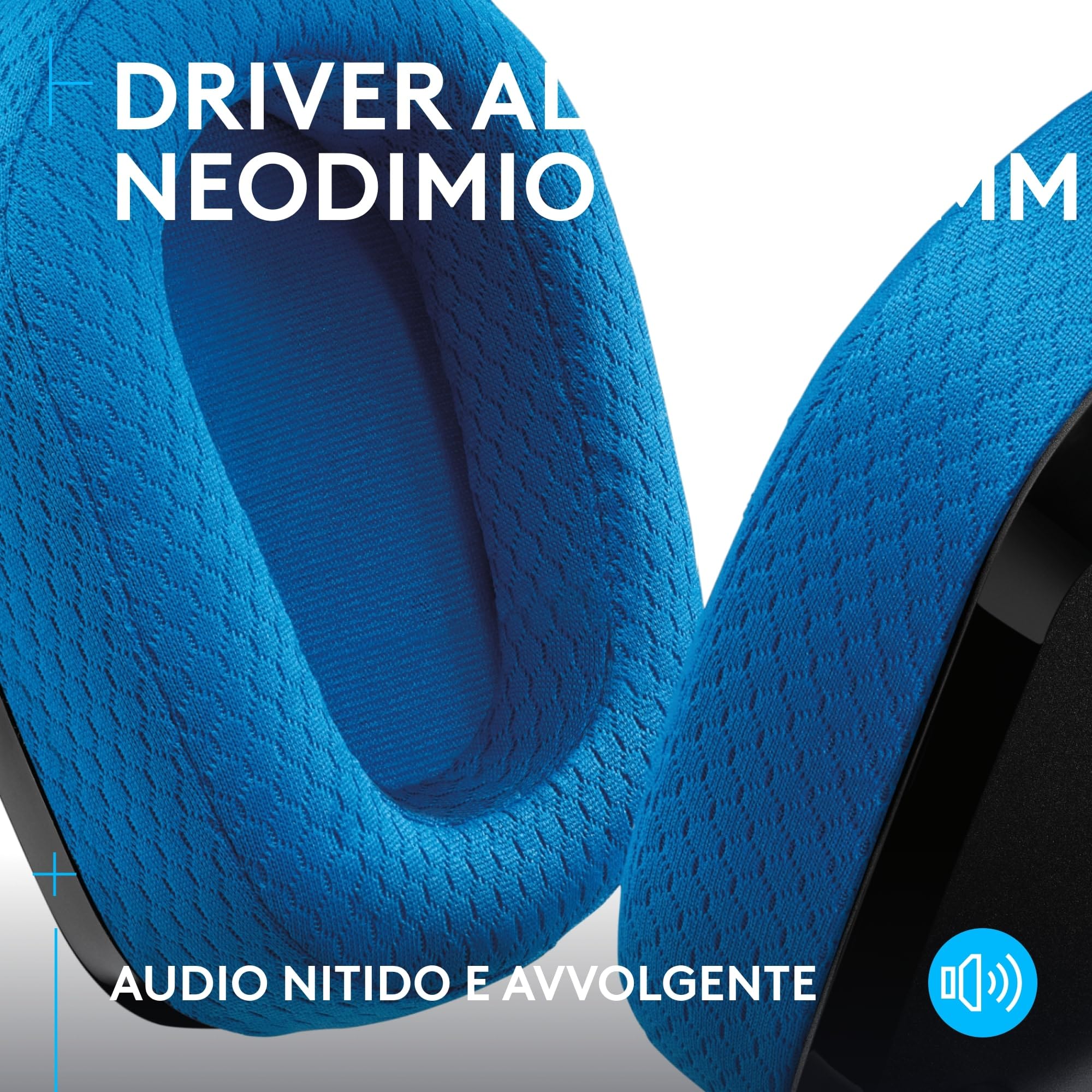 Logitech G G535 Lightspeed Cuffia gaming wireless leggera microfono flip-to-mute 33 ore batteria PS5 PS4 PC USB-C Nero blu