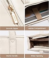 Vista 9 de LOVEVOOK Laptop Bag for Women, Puffer Tote Bag for Work 15.6 Inch Large Computer Briefcase for Teacher Nurse, Quilted Lightweight Casual Shoulder