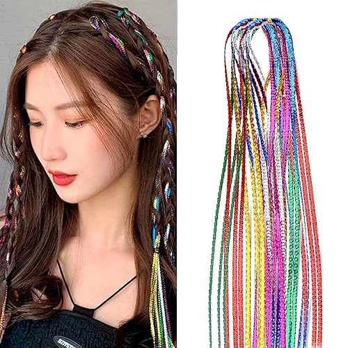 YFKEJI - 30 piezas de cuerdas coloridas para trenzas, lazos para trenzar con varios arcoíris, banda de cuerda de cabello de color degradado, disponible en Yaxa Mexico