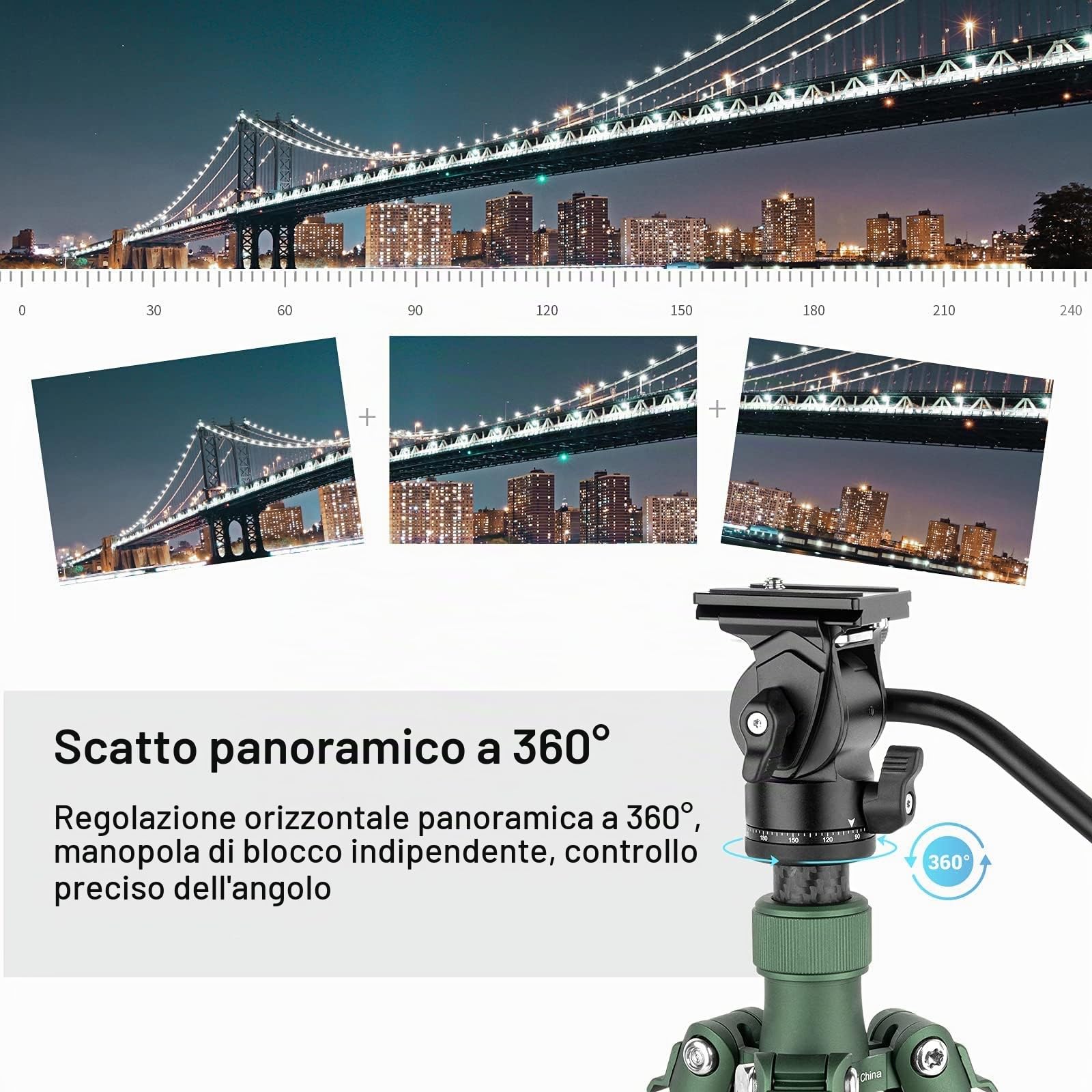 SMALLRIG Treppiede Testa Fluida Testa Pan-Tilt CH10 con Piastra a Sgancio Rapido per Arca Swiss, Carico Utile 3KG per Videocamere Compatte e Fotocamere DSLR - 3259B