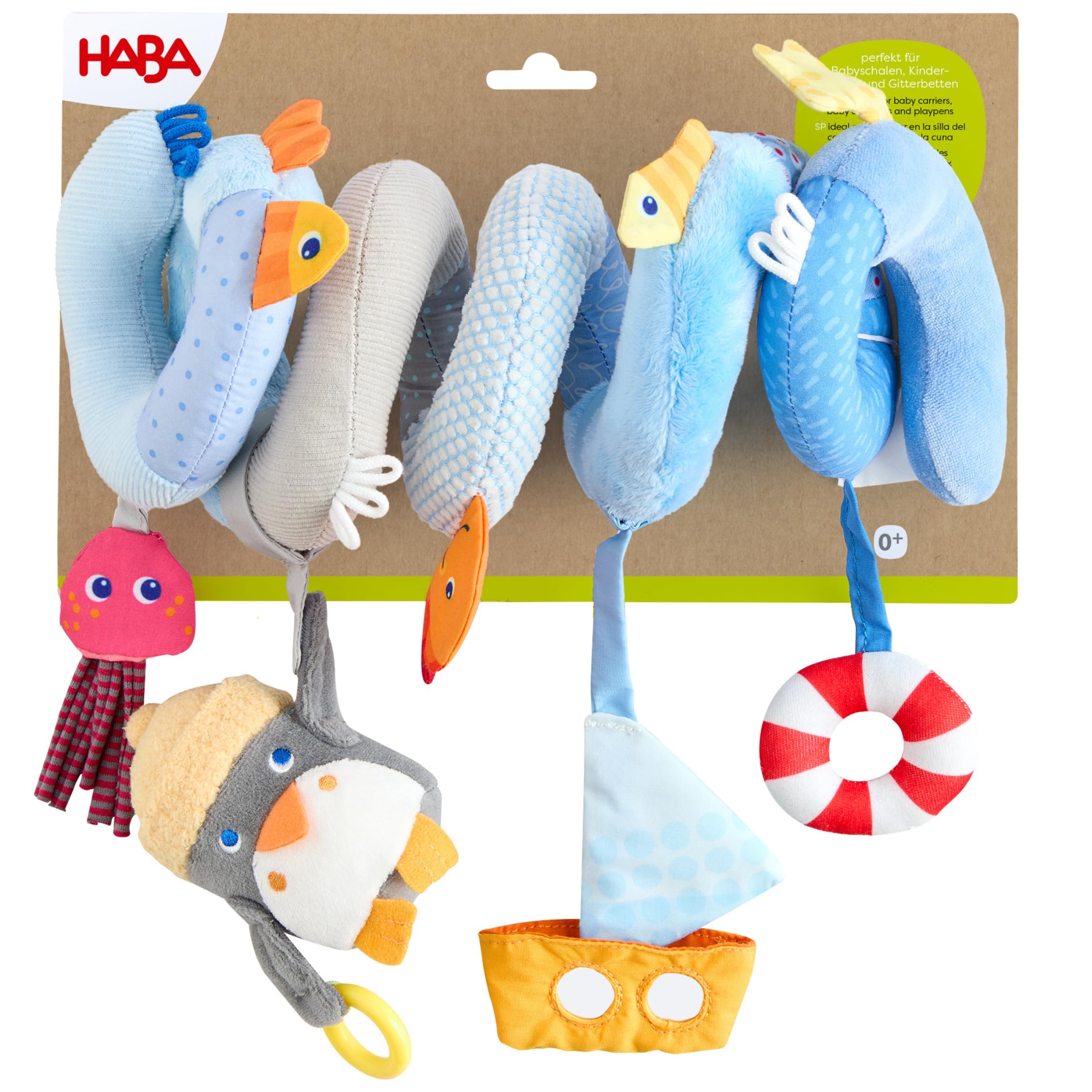 HABA Mobile-Spirale Pinguin – Figurine d'animal Amovible, grelots et Film Miroir, pour Landau et lit bébé, pour bébés à partir de 0 Ans, Cadeau de Naissance – 2012335001