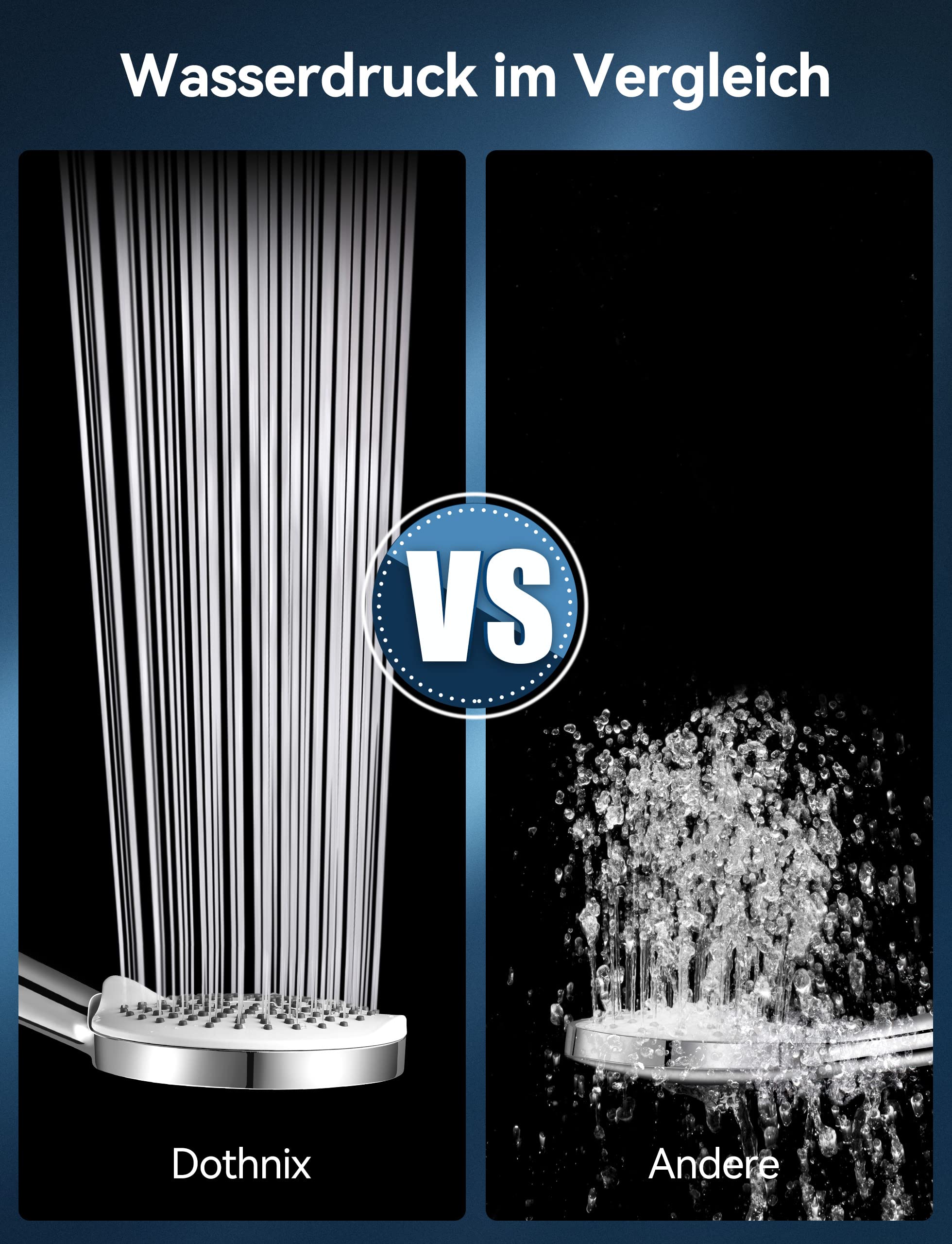Pommeau De Douche économique Avec Tuyau 2m - 3 Modes De Pulvérisation, Haute Pression, Design étoilé