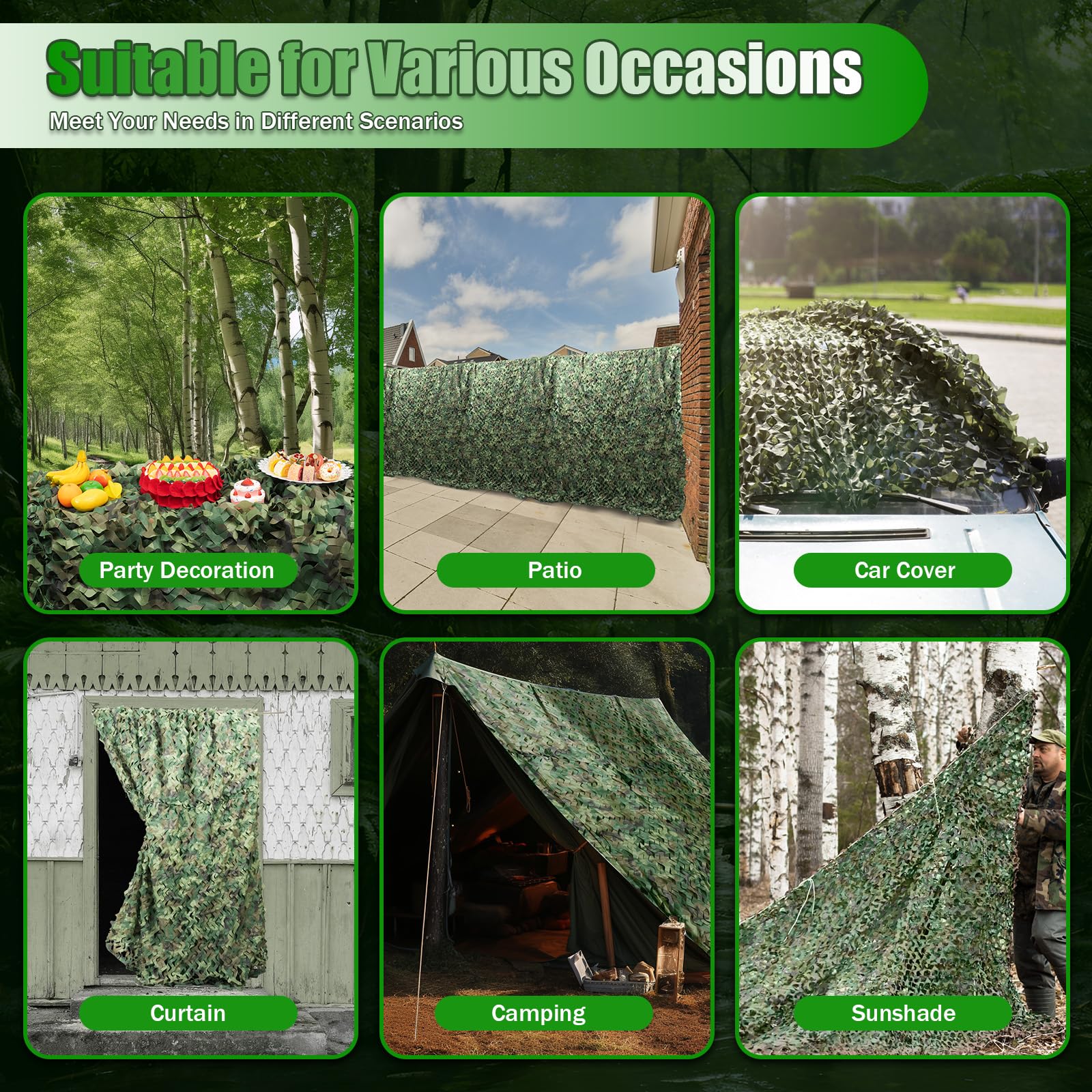 Camouflage Jagd Tarnnetz Bundeswehr Armee Army Netz Sichtschutz Net Tarnung Camo Hunter Military 8x8m Camping Jagd für Camping Waldlandschaft Garten Party Dekorationen