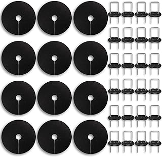 Dionysoplos 20.47 Inch Non Woven Tree Ring Mats, Tree Weed Barrier Mat Ring for Root Barrier, Landscape Guard, Plant Protection with 24 Stakes (12 PCS, Black)