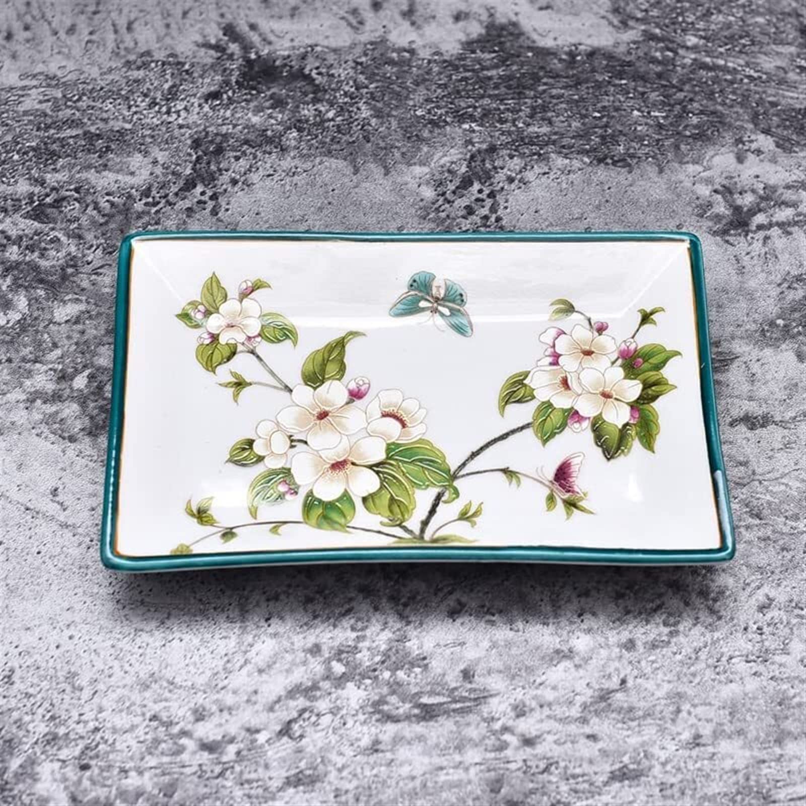 Kit di accessori per il bagno, include vassoio in ceramica, portaspazzolino, tazza per denti, 2 dispenser per lozioni, portasapone, cartuccia e coperchio per polvere (dimensioni: C)