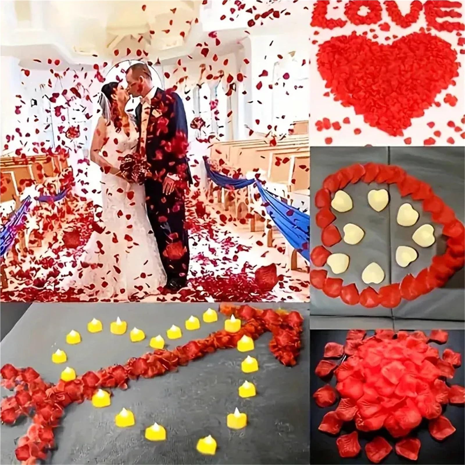Künstliche Rosenblätter Künstliche gefälschte Rosenblätter, Rosenblüten, romantische Hochzeit, Party, Valentinstag, Dekoration für die Party