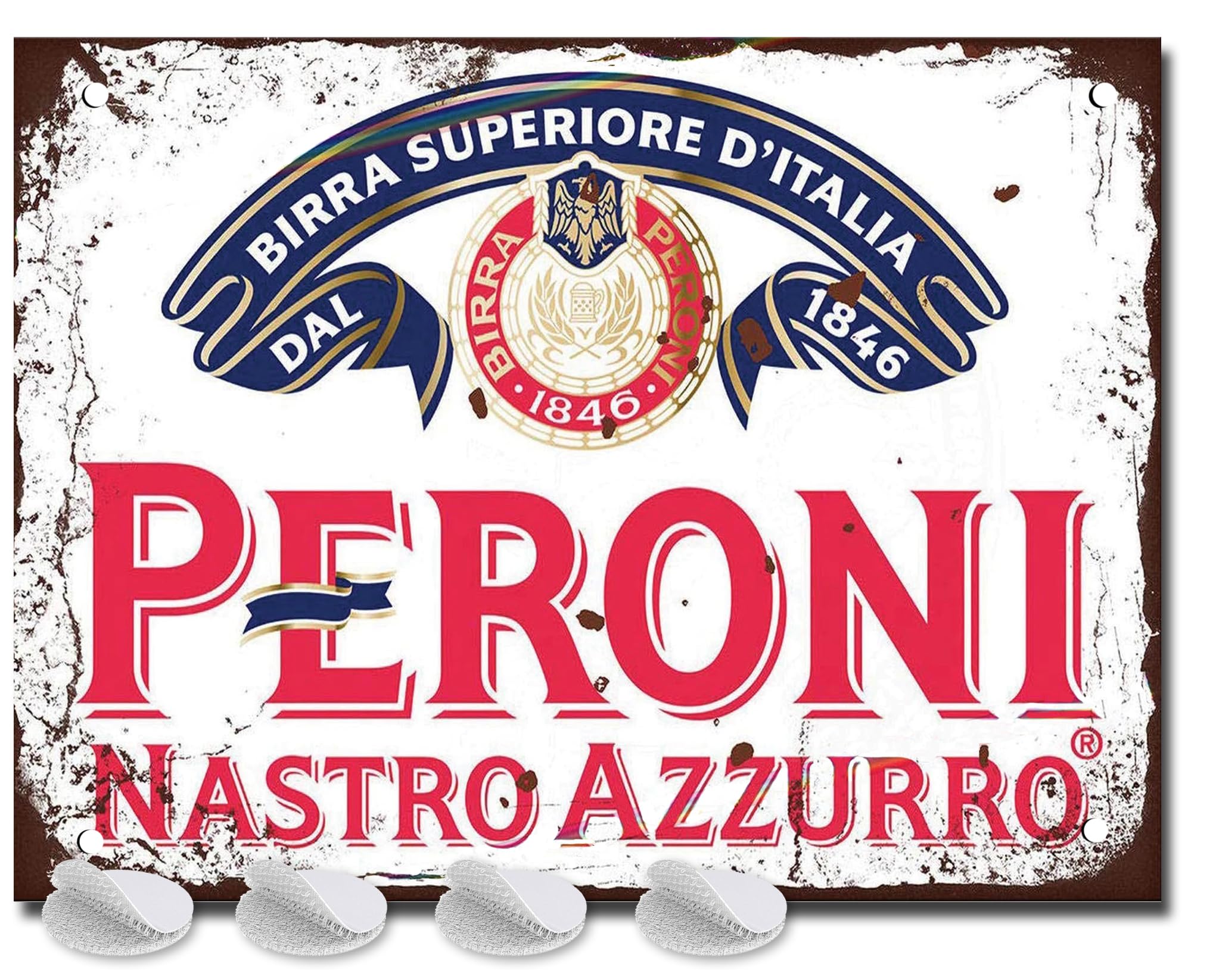 Peroni Metal Bar Signs - Fixings Included - Bar Accessories for Home Pub or Outdoor Garden Pub Wall Plaque for Man Cave Gift Ideas Beer Signs with Vintage Memorabilia sign