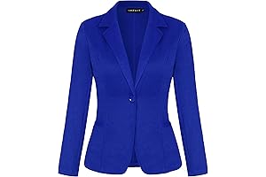 Women's Long Sleeve Blue Blazer with Notch Lapel
