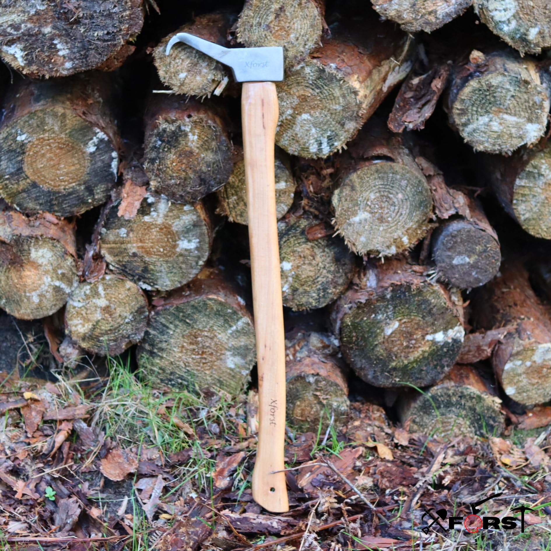 Xforst X-P88 Sapie Sappie idéal pour déplacer et ramasser des bûches et des Morceaux de Bois. Manche en frêne de 80 cm et tête Robuste de 0,8 kg. Utilisation Professionnelle.