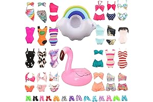BARWA SETS: Swimsuits, Pool Floaties, Shoes Set for Barbie Dolls
