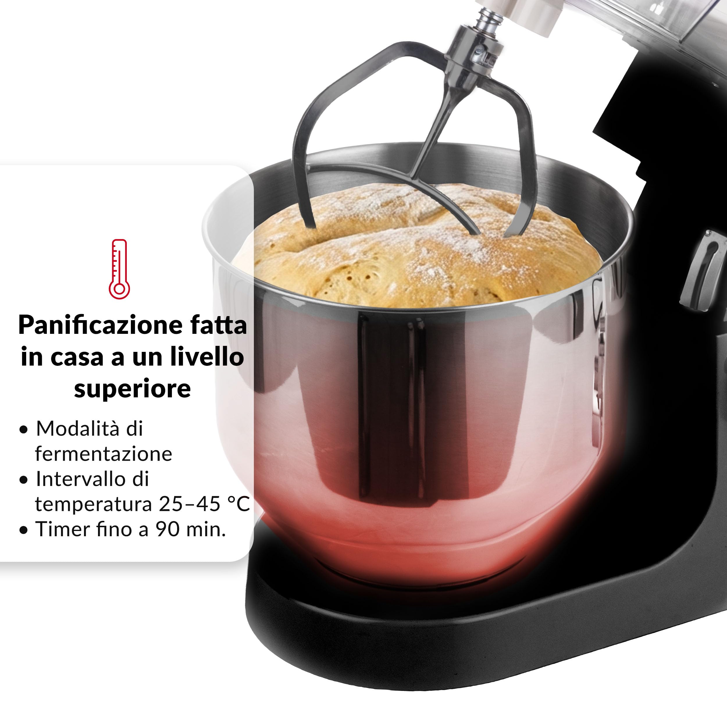 LEHMANN Teyles Impastatrice Planetaria Professionale 2100W 8L con Bilancia Integrata, Touchscreen e Ciotola Riscaldata, Blender 1,5L, Tritacarne, Planetaria per Pane e Pizza, Nero