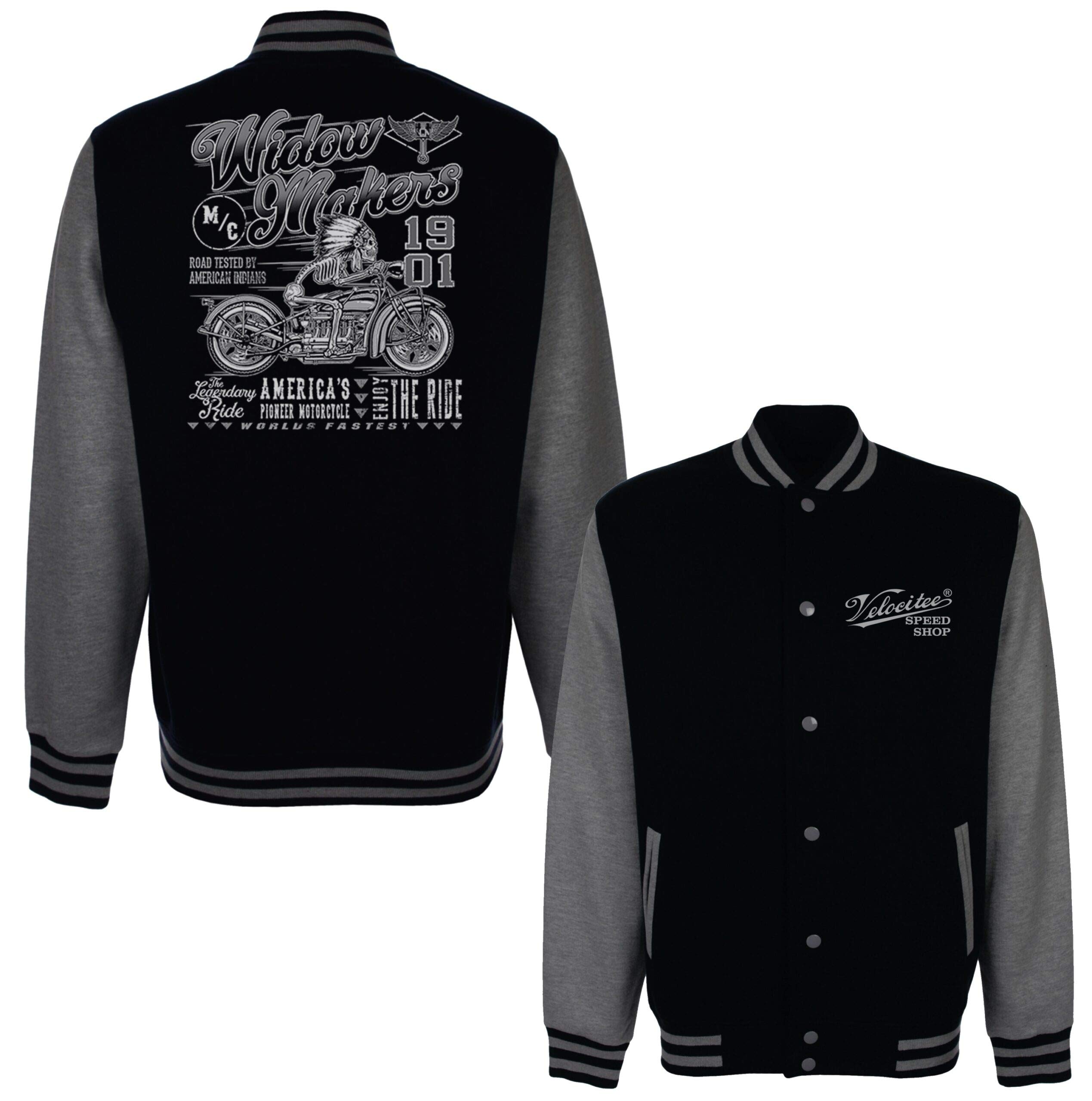 Mens Varsity Jacket Widow Maker Indian Chief Biker USA Motorcycle A23633