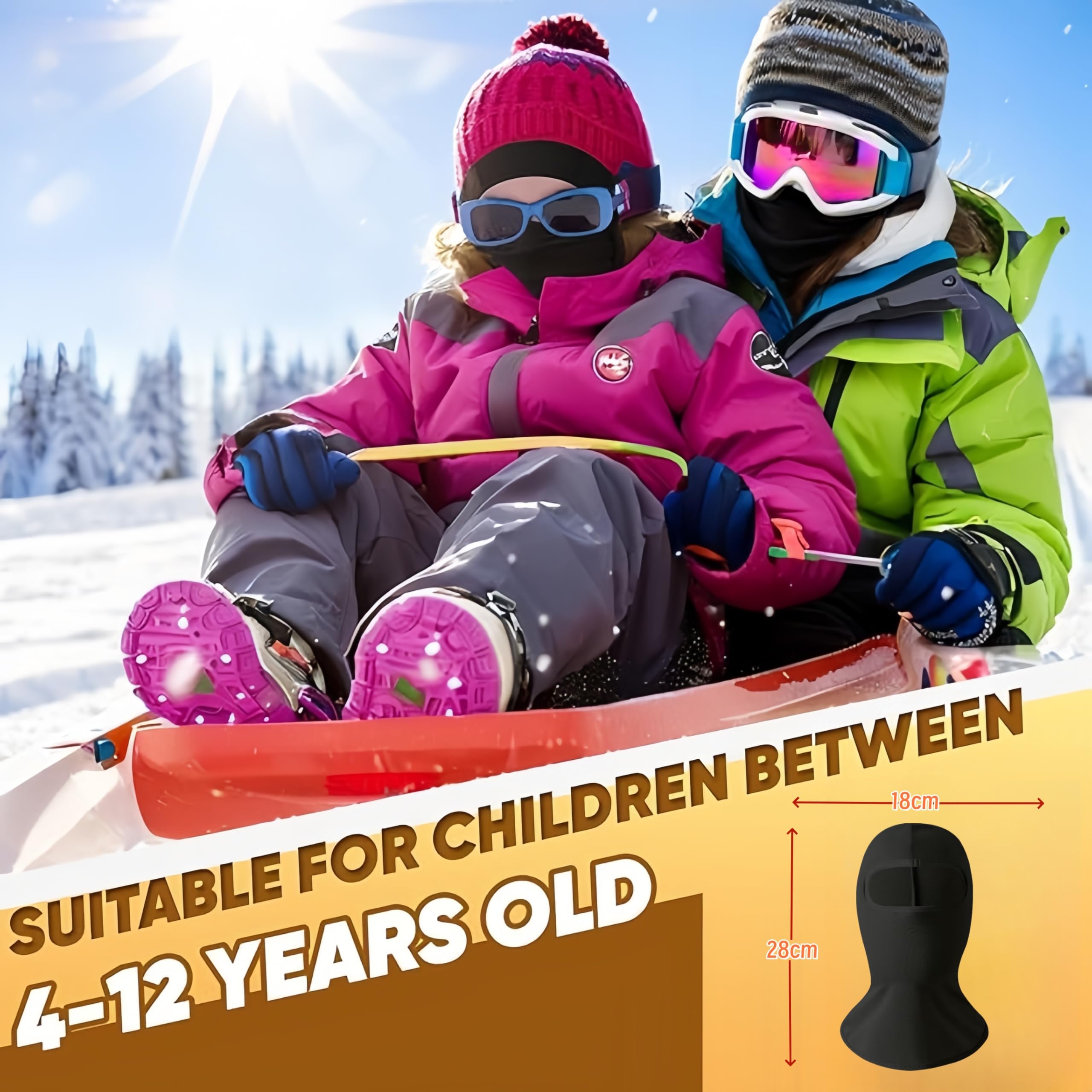 ZodiacZen Maschera da sci per bambini, maschera per ragazzi e ragazze - sci, snowboard, motocicletta, protezione UV e protezione del vento