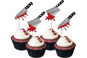 Halloween Blood Knife Cupcake Toppers: Spooky Edible Knife Candies for a Killer Birthday