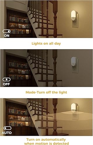 Miniatura 6 de L LOHAS LED Luz nocturna con sensor de movimiento, luz nocturna activada por movimiento, paquete de 4 unidades, 3000 K blanco cálido, luces