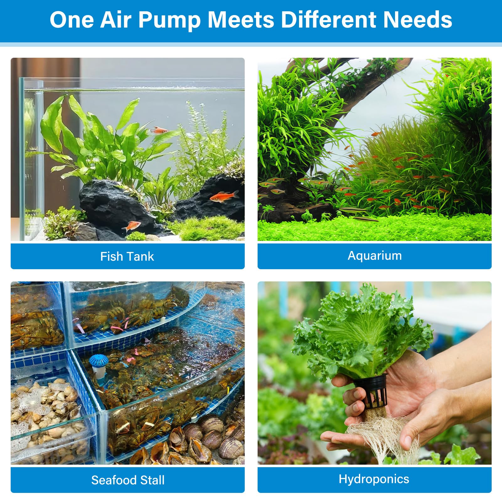 hygger Aquarium Air Pump - Quiet & Powerful -8