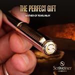 Scriveiner Stylo à bille Chrome argent - Magnifique stylo de luxe, véritable plaqué or, Schmidt Black Recharge, Meilleur ensemble de cadeau stylo à bille pour les hommes & Femmes, Bureau Exécutif Professionnel, Stylos Designer Nice