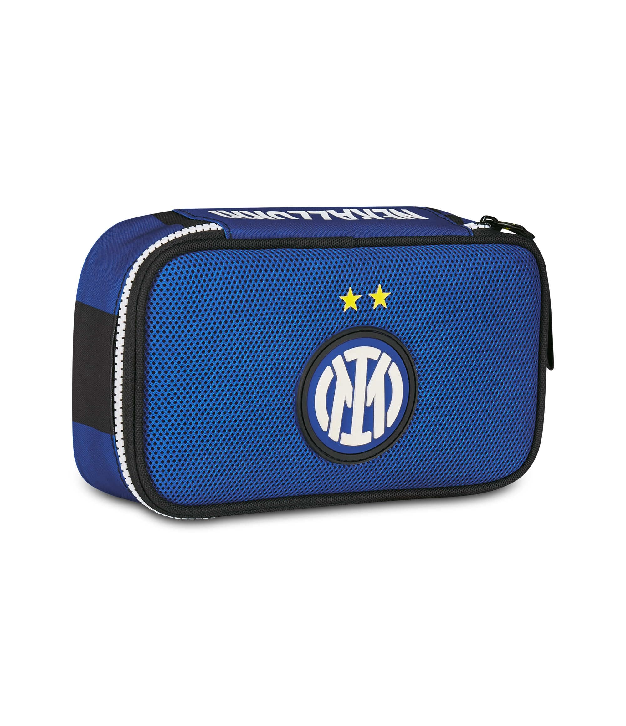 Seven Inter Astuccio Scuola Quick Case, Blu, Portapenne Completo di Penne, Matite, Colori, Scuola Elementare e Media, Bambino, Calcio