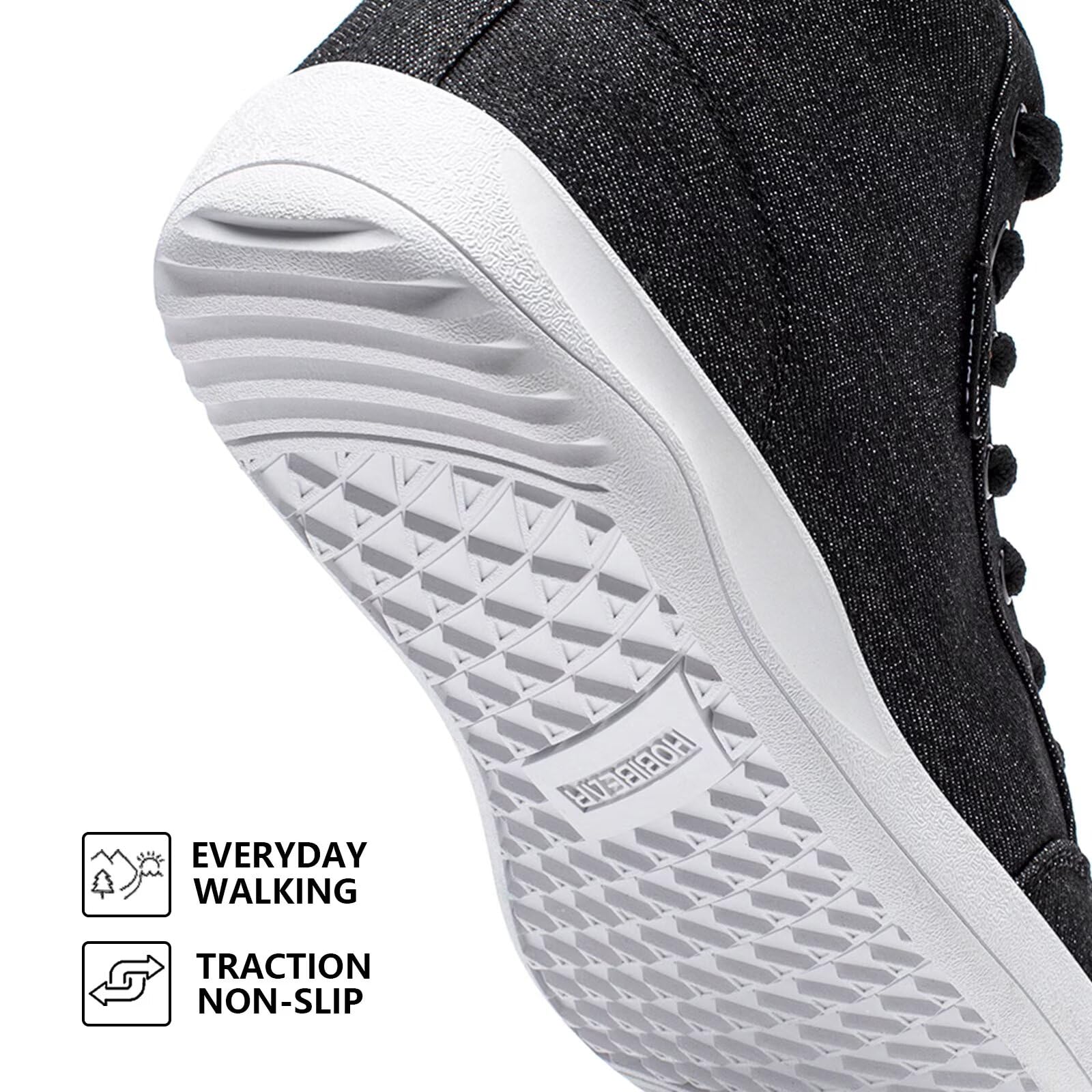 HOBIBEAR Chaussures pieds nus unisexes | Bout large | Baskets hautes en toile | Chaussures de trail confortables