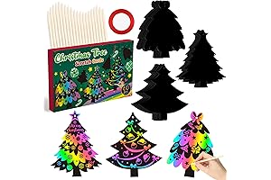 WATINC Christmas Tree Scratch Paper Art Ornaments