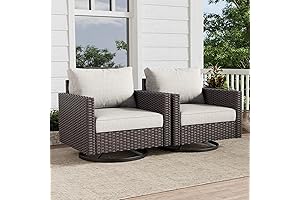 HUMMUH Outdoor Swivel Glider Patio Furniture Set of 2