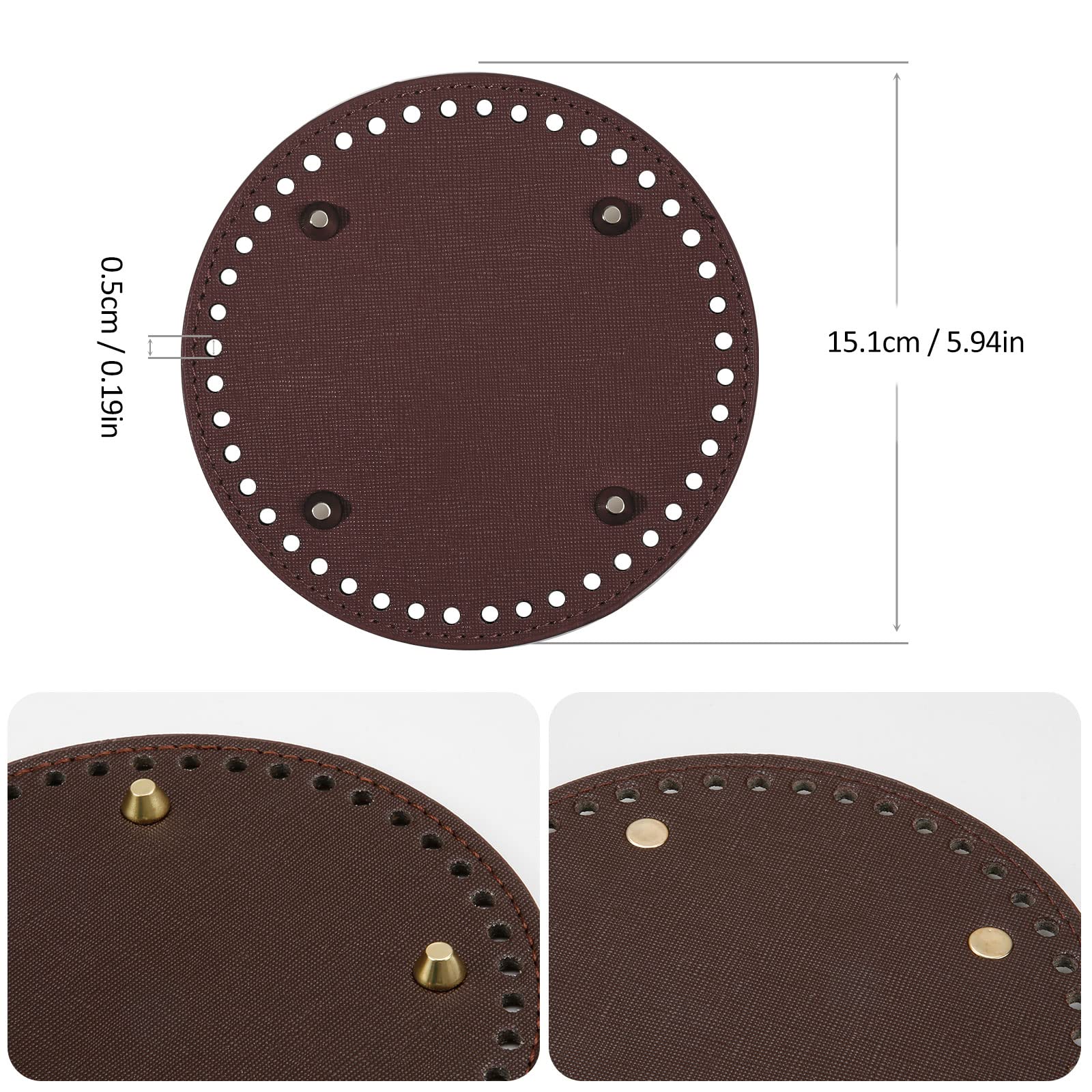 Tibapla Fond De Sac à Crocheter, 3 Pièces Base Sac Crochet Avec 6 Bretelles En PU