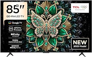 TCL 85C6K Television 85 Inch Smart TV 4K QD-Mini LED Colorful Quantum Crystal HDR 10+ Gaming Google TV