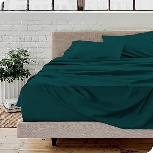 Miniatura 3 de Juego de sábanas suaves de lujo de 4 piezas de 800 hilos, 100% algodón egipcio, tamaño California King, tejido de satén súper suave, se ajusta a