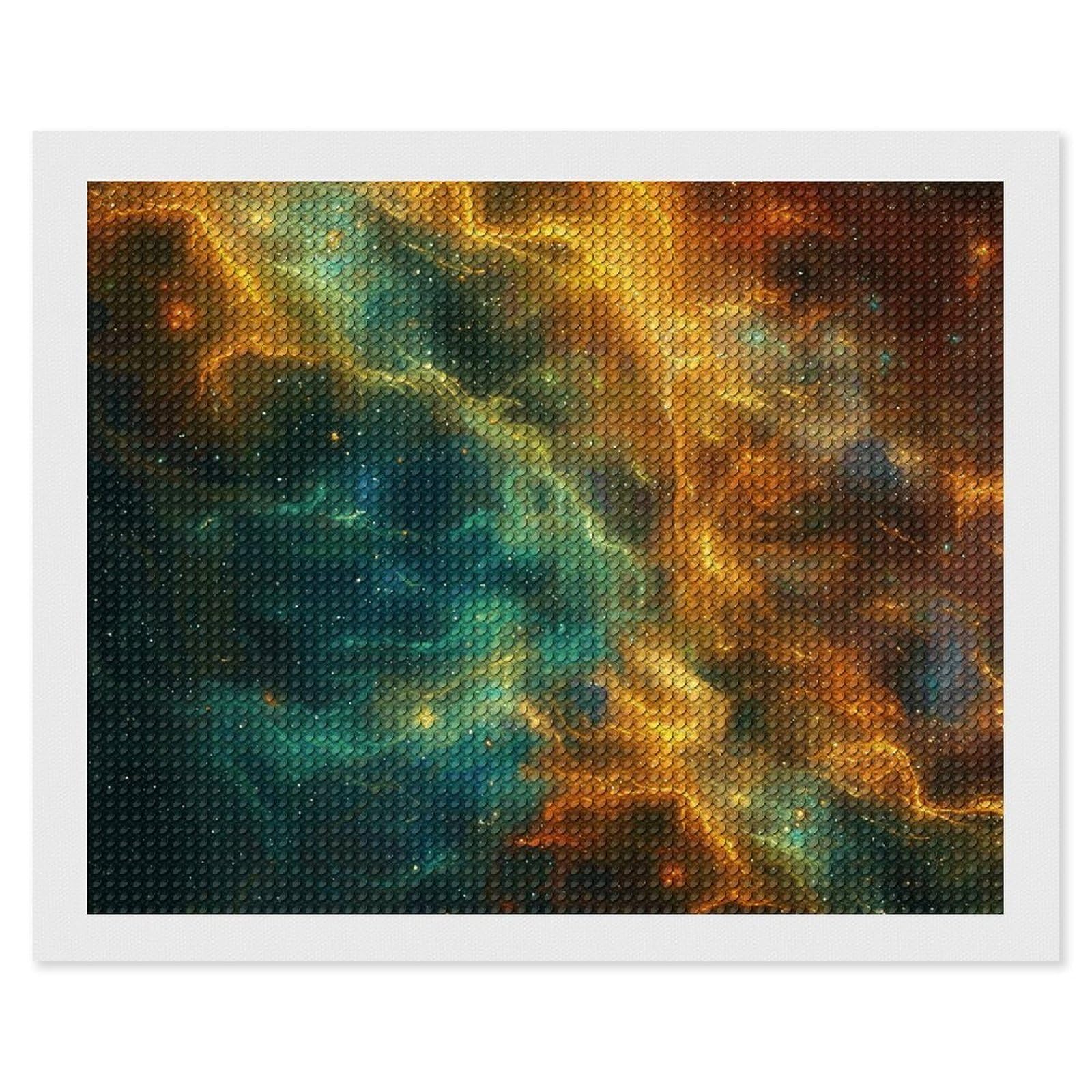 Vibrant Nebula Swirl Diamond Painting Kits for Adults, DIY 5D Diamond Painting Kits for Beginners, Round Full Drill Diamond Dots Paintings, Diamonds Pictures Gem Art for Crafts Home Decor 16"x20"