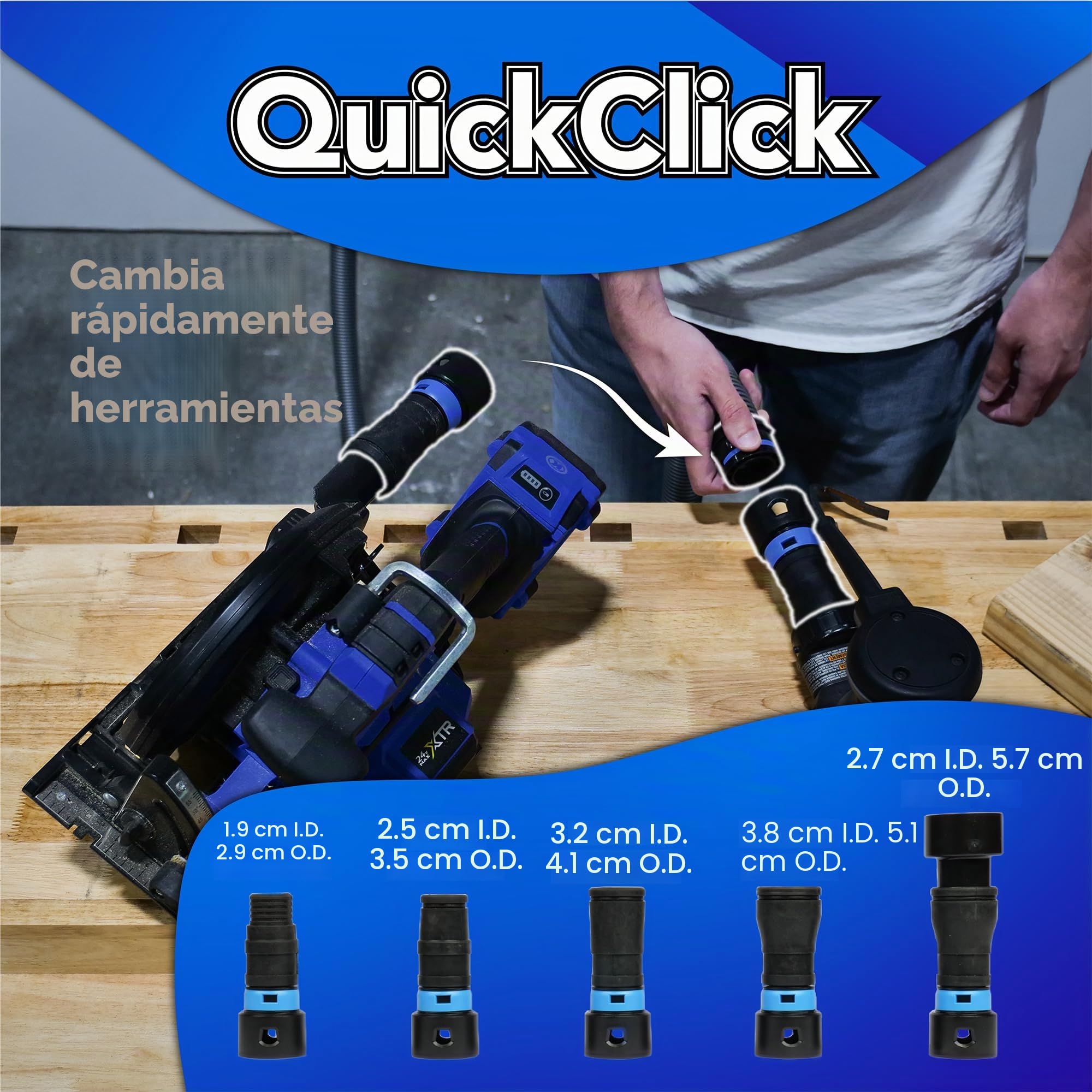 Cen-Tec Systems 94698 Quick Click - Manguera para aspiradoras de hogar y tienda (10 pies), color plateado