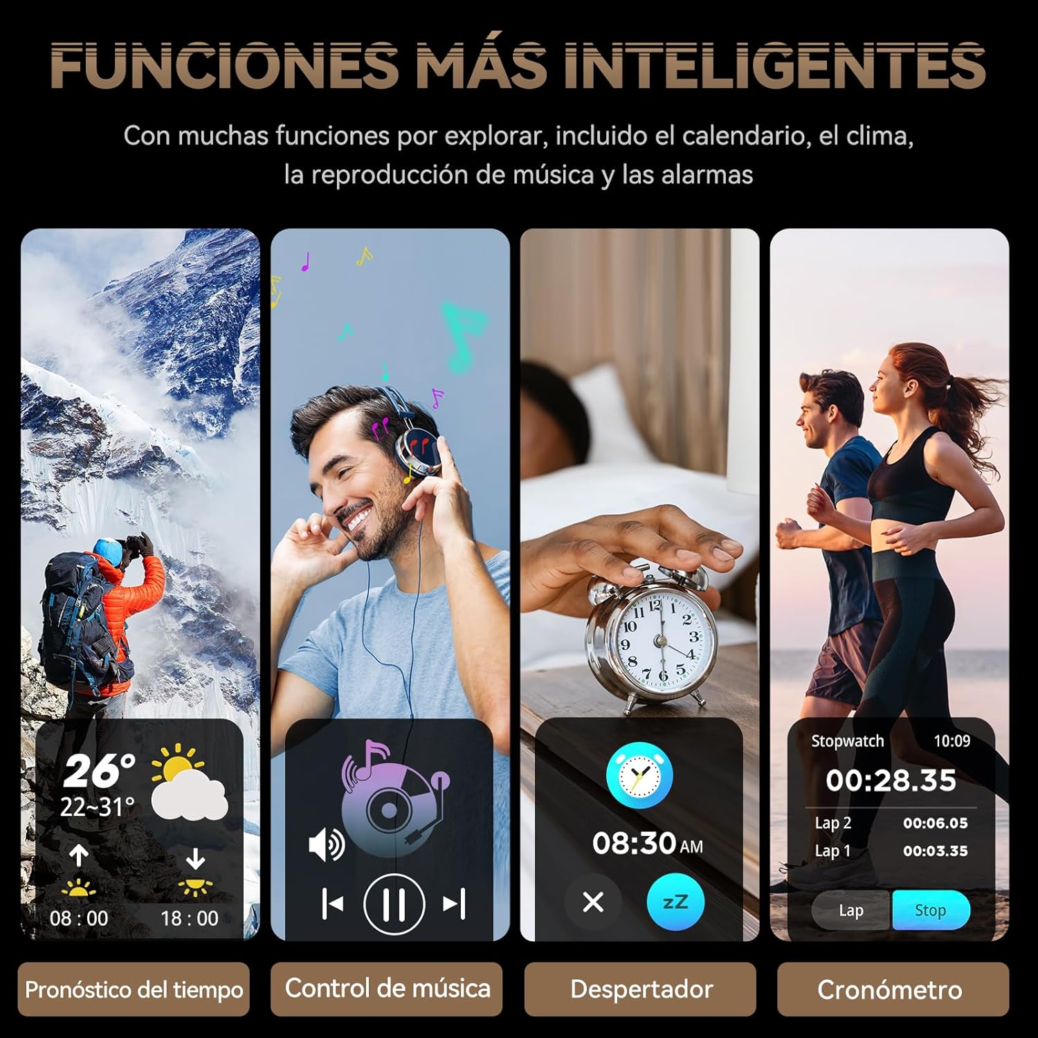 CUBOT C28 Smartwatch interacting with an AI assistant, showing a question and answer on the screen.