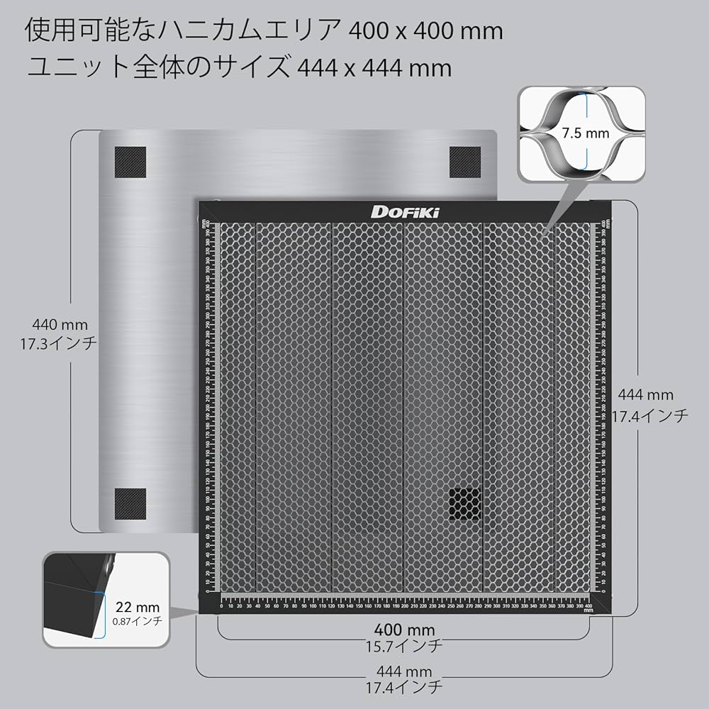 Amazon | Dofiki ハニカムパネル 40 x 40 cm レーザー ハニカム