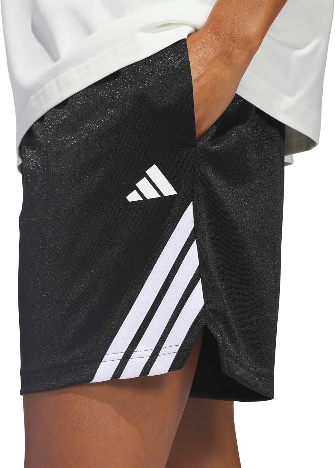Adidas Womens 3-Stripes Basketball Shorts - Image 4