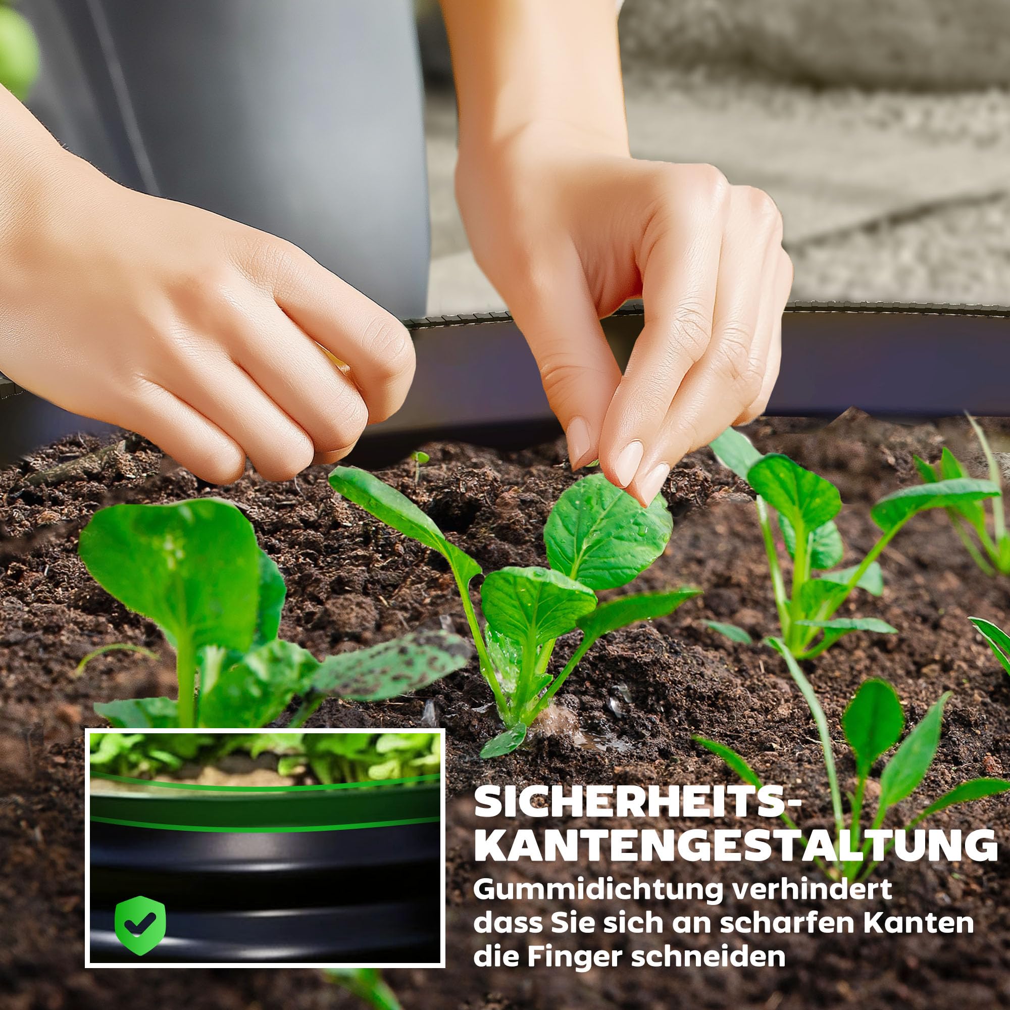 Outsunny 2er-Set Hochbeet aus Stahl Blumenkasten Rund Ø60x30cm Dunkelgrau