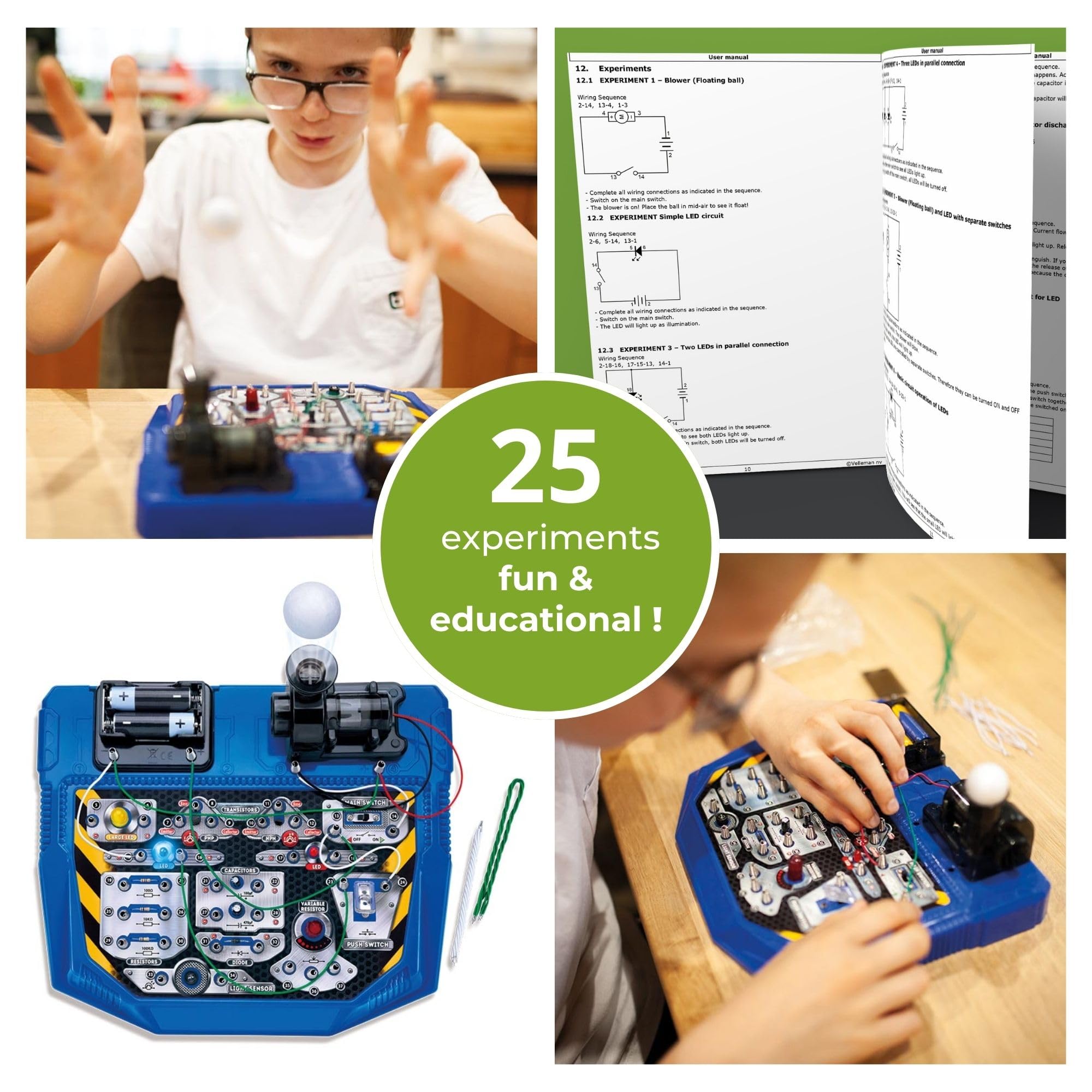 Velleman Kit progetti elettronici - 8 esperimenti - LED e musica