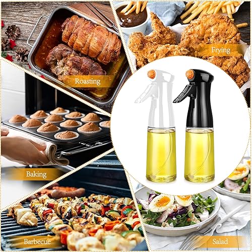 Miniatura 5 de ZOCONE Pulverizador de aceite para kits de cocina, paquete de 2 botellas de aceite de oliva de 6.8 fl oz para freidora de cocina, rociadores de