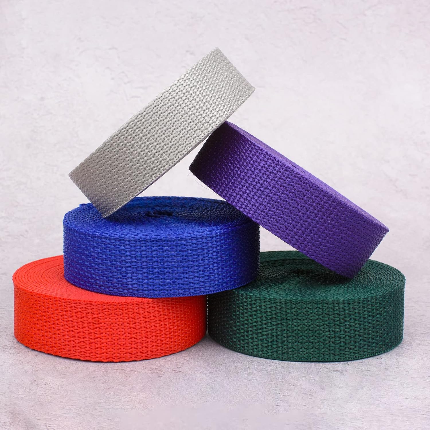 Country Brook Design - Polypro Webbing, 5 Assorted Colors #1 (1 Inch, 25 Yards, 5 Rolls)