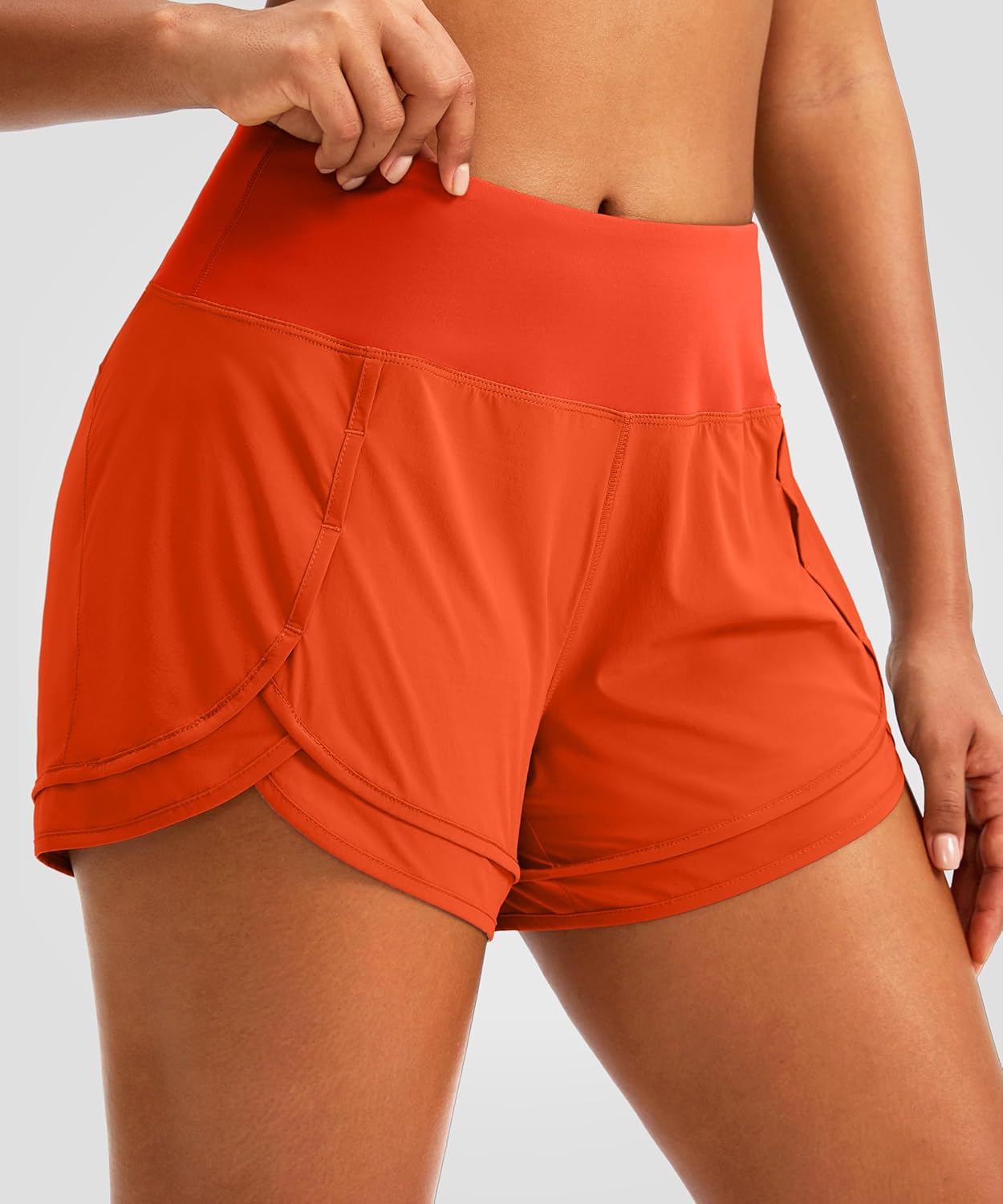 Soothfeel Women's Running Shorts High Waisted Quick-Dry 3 Inch Gym Workout Athletic Shorts for Women with Zipper Pocket - Image 2