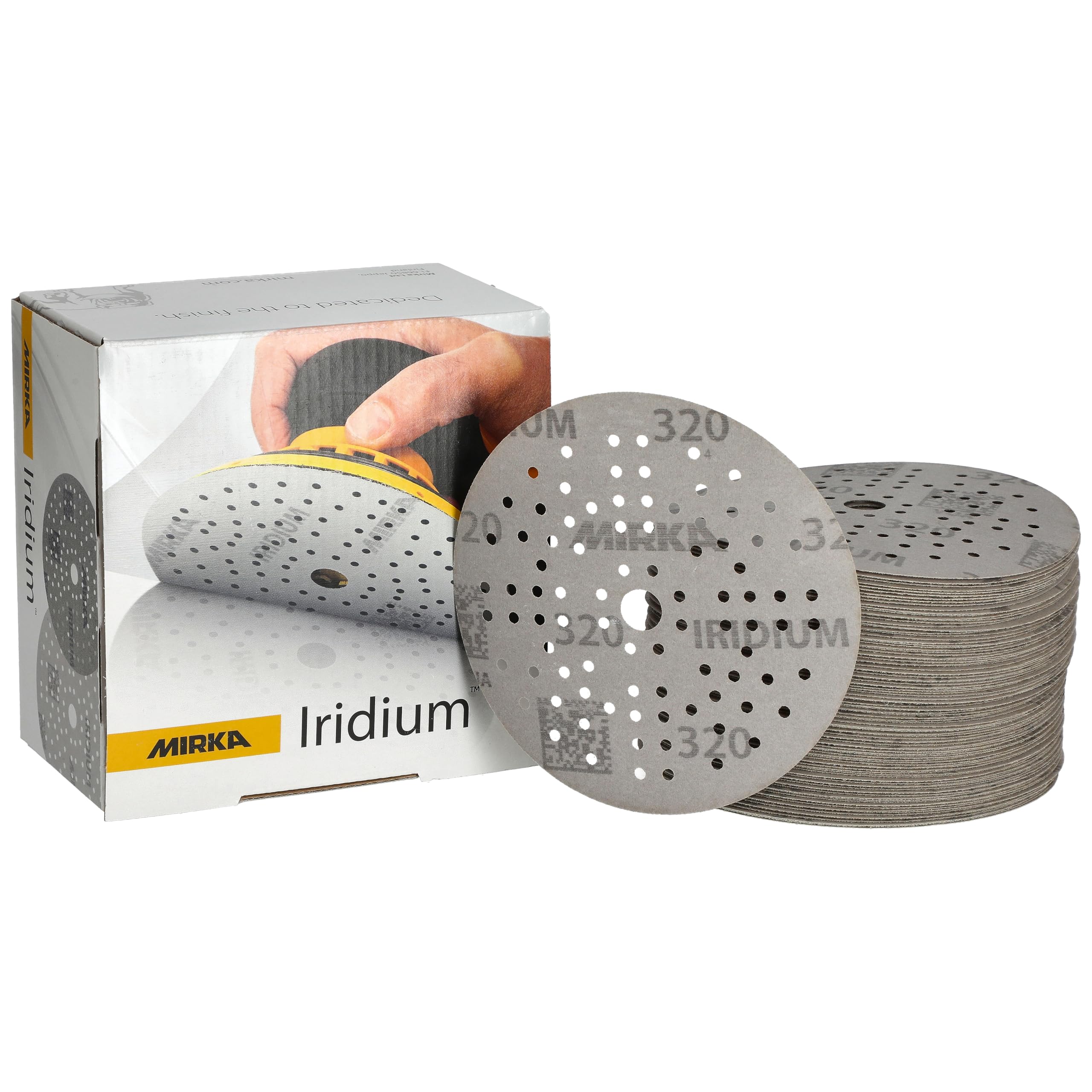 Mirka Abrasive Sheets Iridium Sandpaper 125mm Hook & Loop 320 Grit