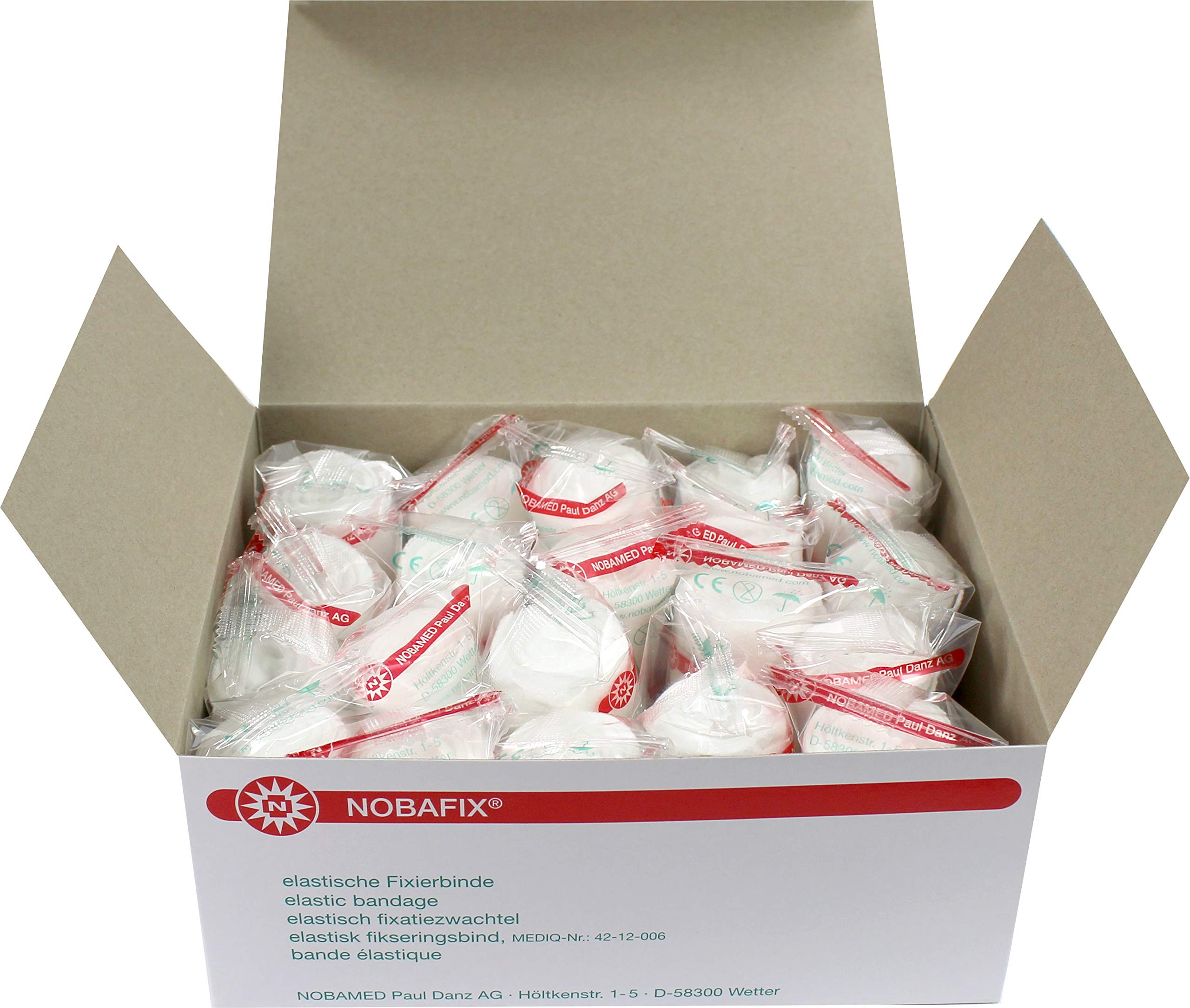 560 x Mullbinden Fixierbinden einzeln in Folie verpackt Noba(Größe: 6 cm x 4 m)