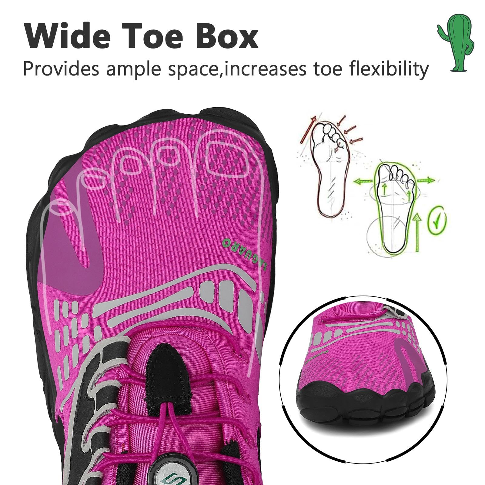 Saguaro Femmes Hommes Minimalistes Chaussures de Trail Running Fitness