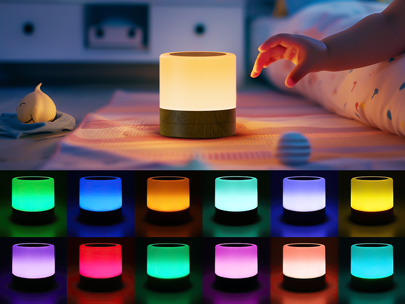 JACKYLED Veilleuse Enfant Gobelet Multicolore RVB – Rechargeable USB – 3000K Blanc Chaud – Pour Chambre Bébé
