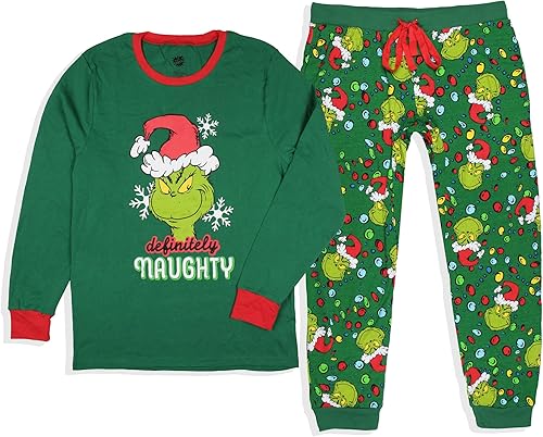 Miniatura 4 de Dr. Seuss How GRINCH Stole Christmas Lights Juego de pijama familiar a juego