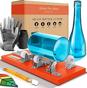 Home Pro Shop Premium Glass Bottle Cutter Kit - DIY Glass Cutter for Bottles - Beer &amp; Wine Bottle Cutter Tool with Safety Gloves &amp; Accessories (All in One)