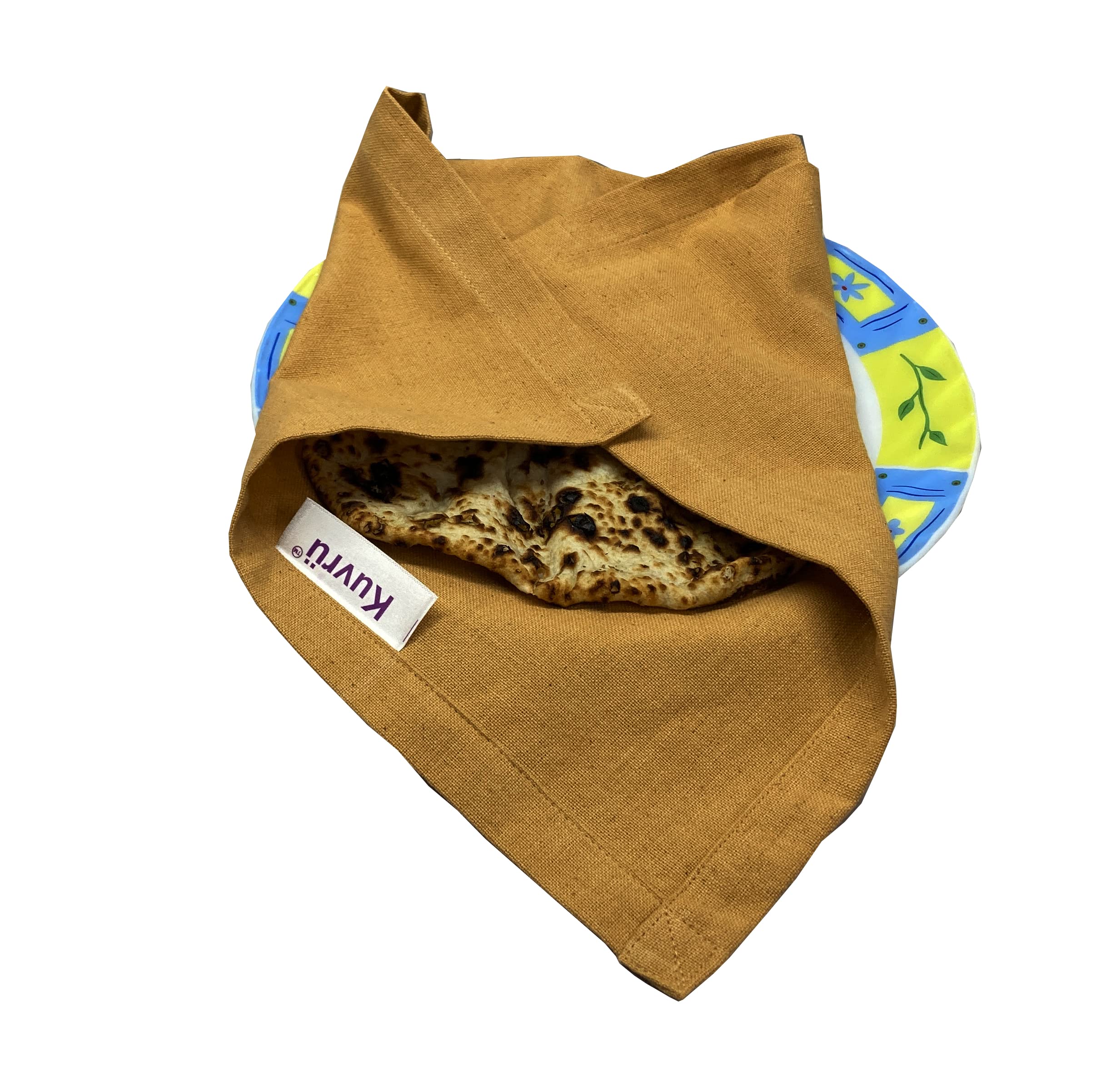 Kuvrū Cotton Roti Wrap (Pack of 9) – Reusable & Washable Cloth Napkin for Kids Tiffin & School Lunch Box, Keeps Chapatis Soft & Fresh(Mustard(Yellow), 9)-picture-22