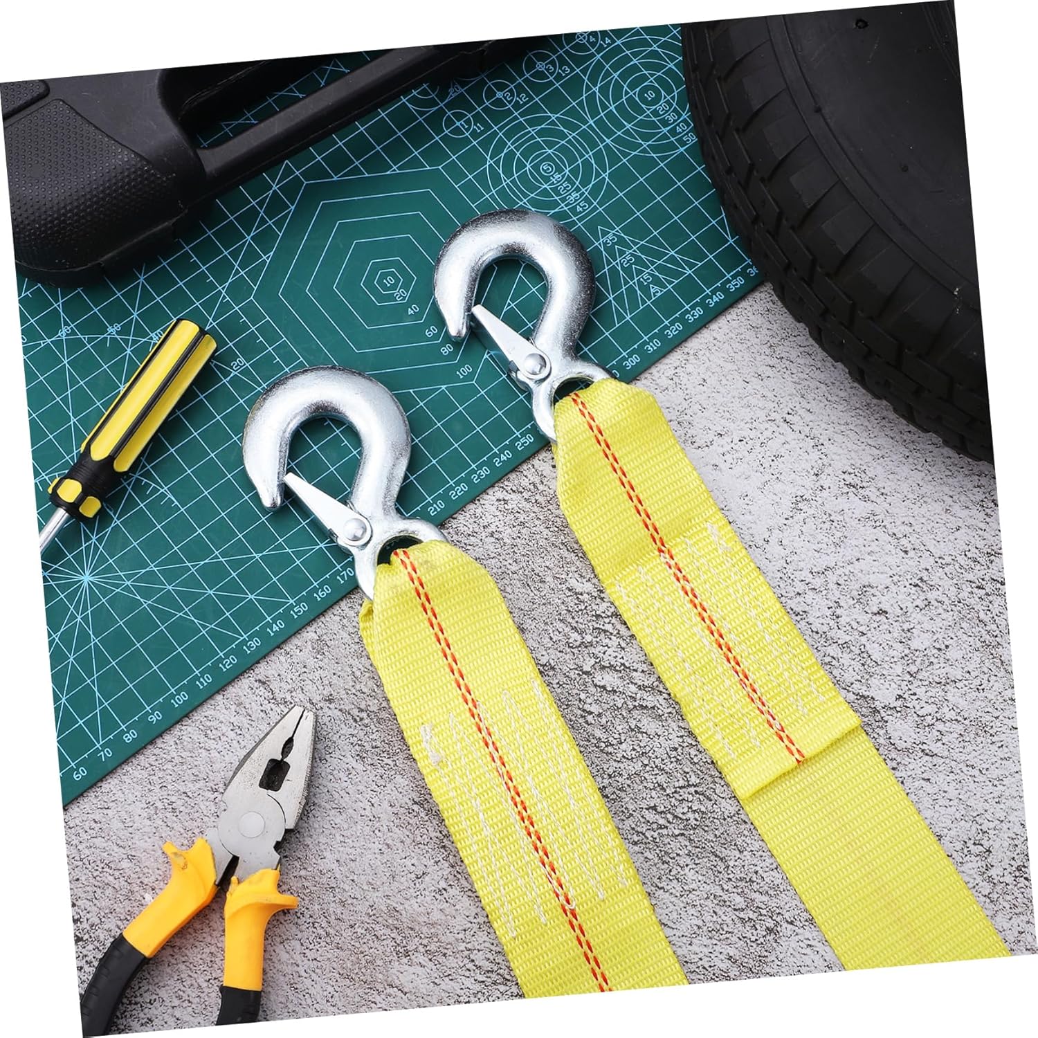 6M Car Towing Strap Rope Heavy Duty Vehicle Safety Cable with Dual Hooks for Quick Attachment Tow Strap for Trucks Boats